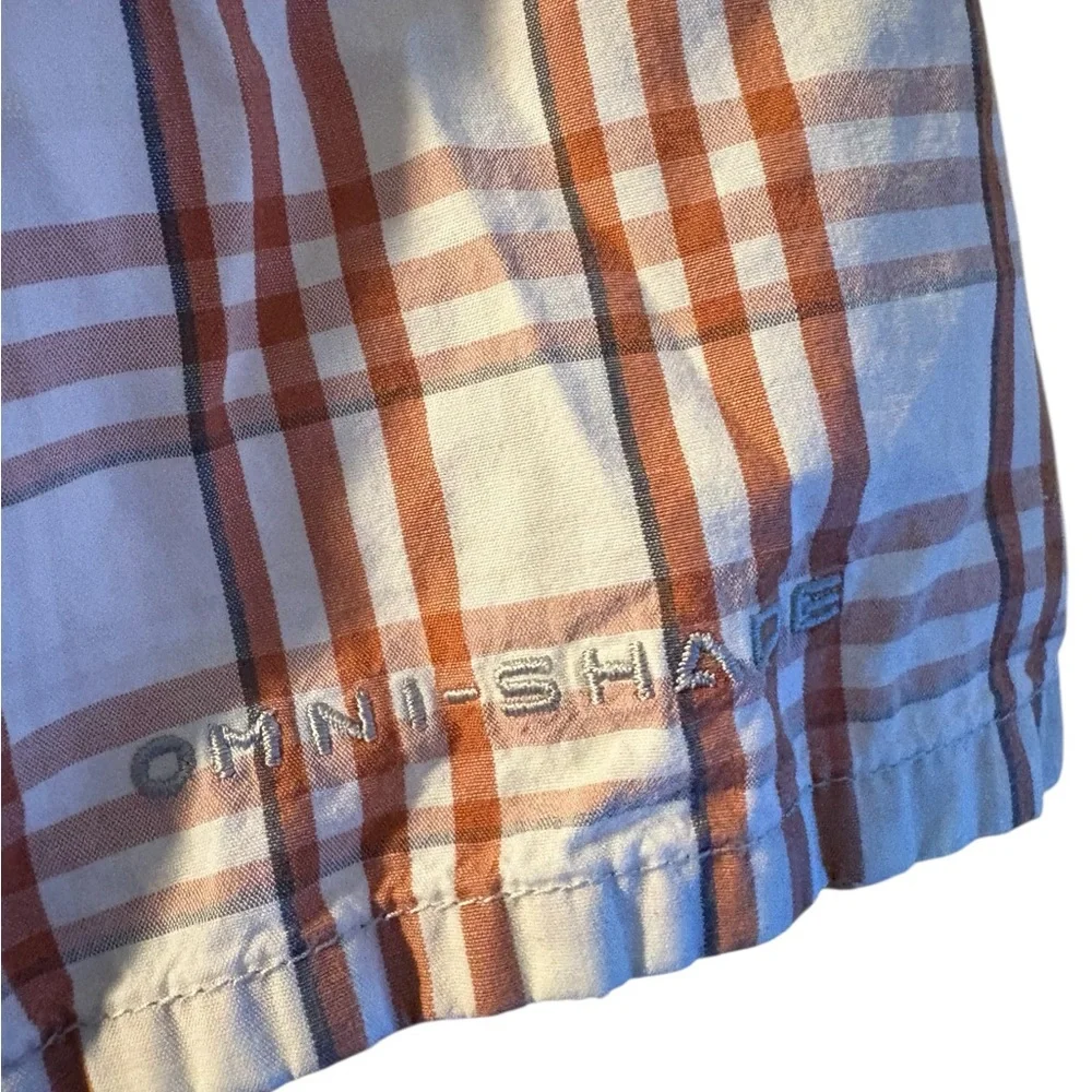Columbia PFG Men's Texas Longhorns Plaid Fishing Shirt Orange and White XL